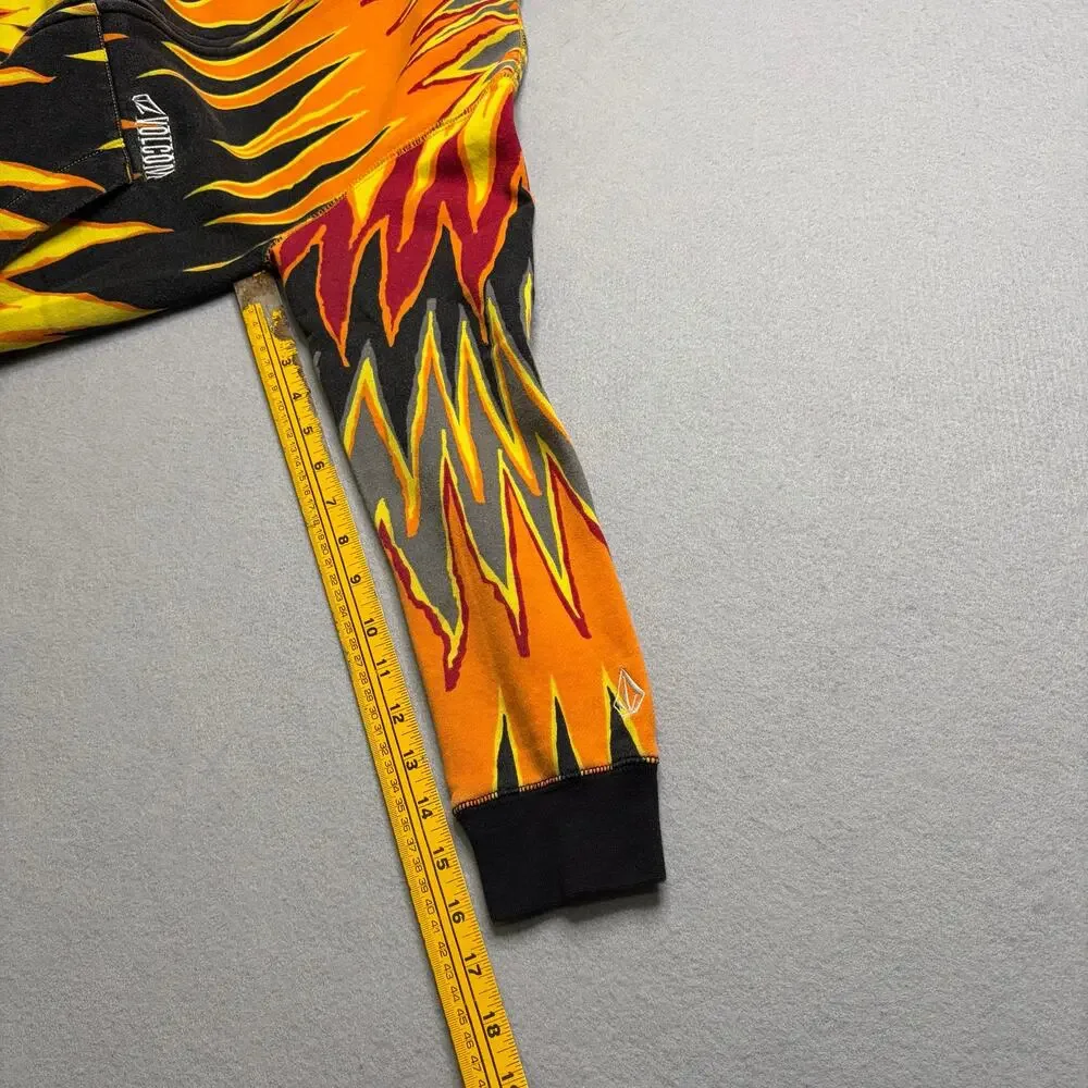 Volcom Flame Full Zip Hoodie Mask Face Surf Y2K‎ Skate Streetwear Men's XXS
